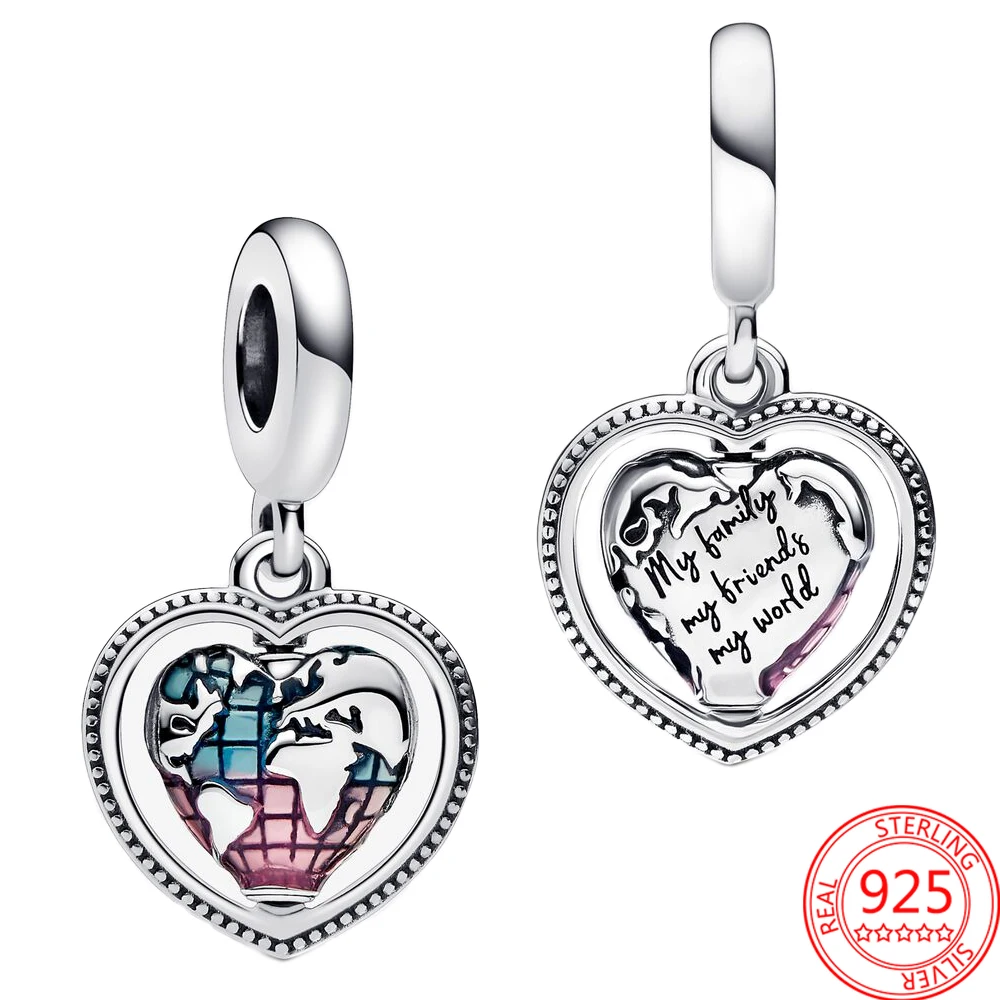 Подлинные настоящие искусственные серебряные крутящиеся подвески в виде сердца