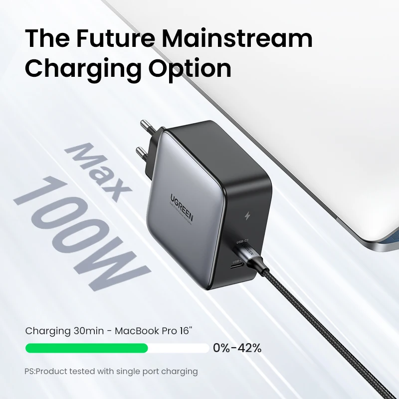 UGREEN USB Charger 100W GaN Charger for Macbook Tablet Fast Charging for iPhone Xiaomi USB Type C PD Charge for iPhone 14 13 12