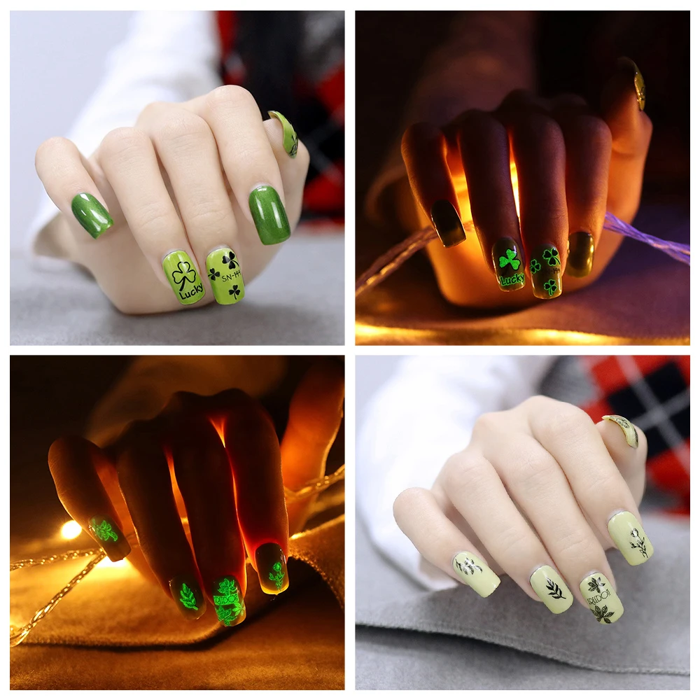 Светящиеся наклейки для ногтей VeeCharm элегантный дизайн женщин самоклеящиеся