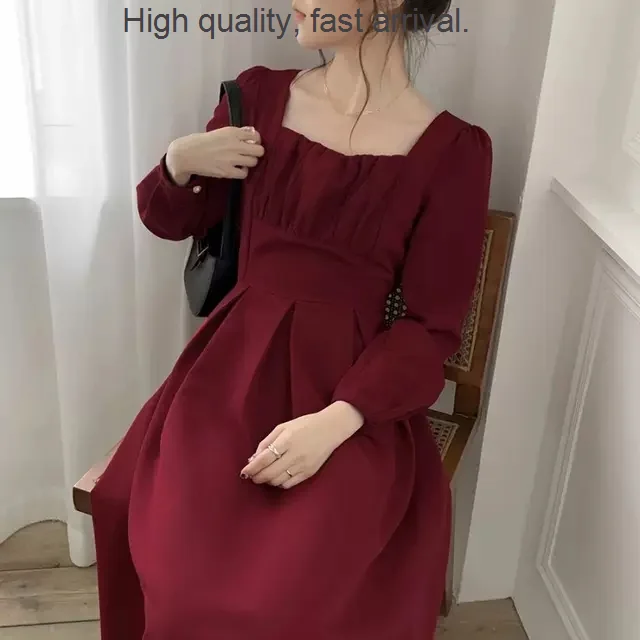 Visiting Toast Family Shoes Bride Banquet Temperament Annual Meeting Dress Inner Wear Base Red Engagement Dress for Women