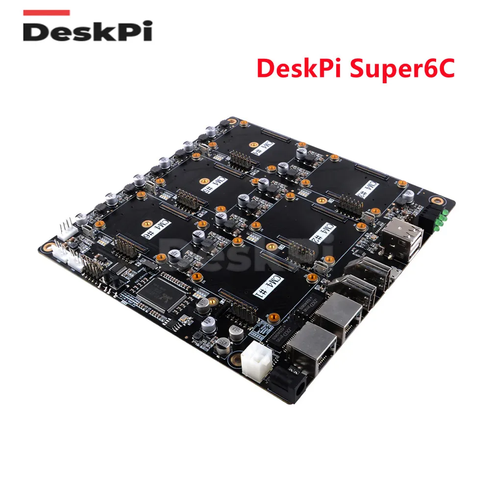 NEW! DeskPi Super6C Raspberry Pi CM4 Cluster Mini-ITX Board Case Kit 6 RPI CM4 Supported