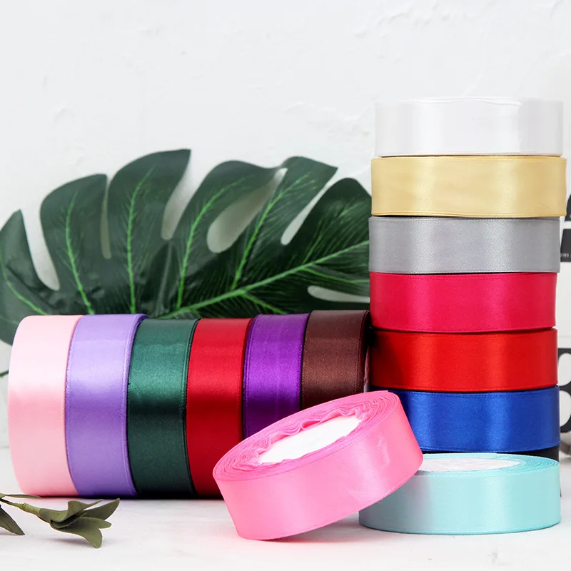 

6mm 10mm 15mm 20mm 25mm 40mm 50mm Silk Satin Ribbons for Crafts Bow Handmade Gift Wrap Party Wedding Decorative 25Yards/Roll