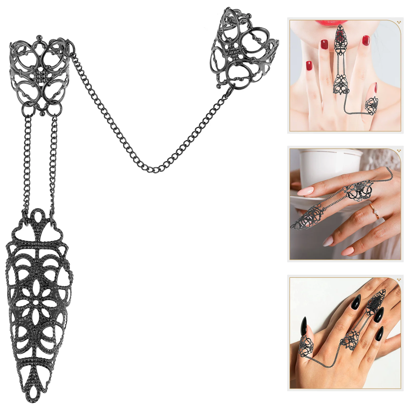 

The Vintage Girls Fashionable Rings Metal Chains Women Womens Women's