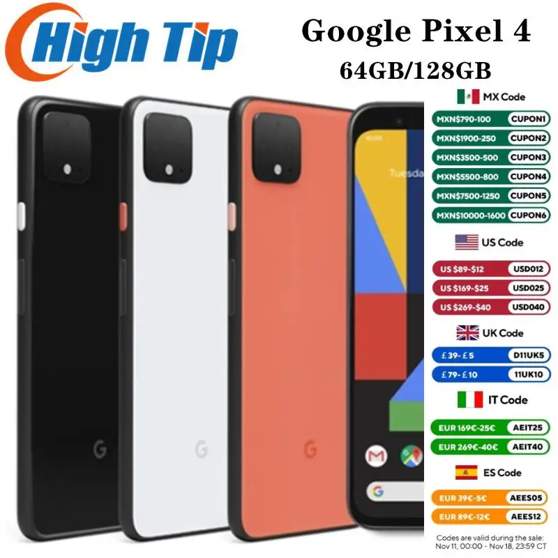 Смартфон Google Pixel 4 6/64ГБ 6/128ГБ global восстановленный