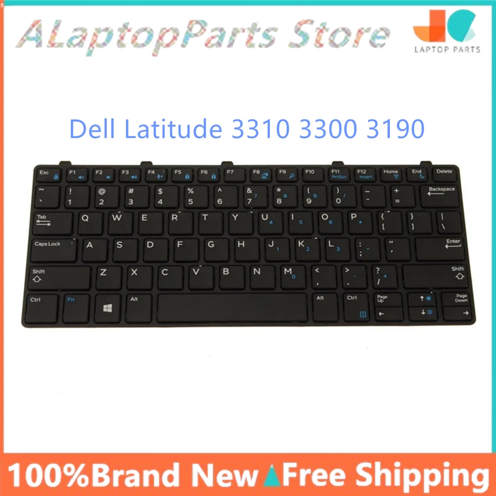Новая замена клавиатуры США для ноутбука черная Dell Latitude 3310 3300 3190 36G3P