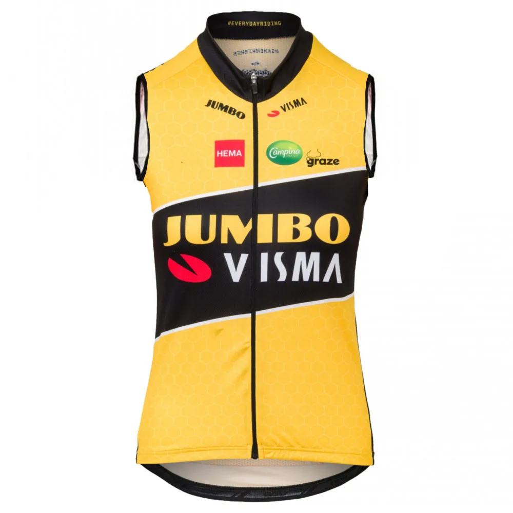 

Новинка 2022, новая команда Jumbo Visma, желтый велосипедный ветрозащитный жилет Windvest для велоспорта, ветрозащитный жилет, быстросохнущая ткань, о...