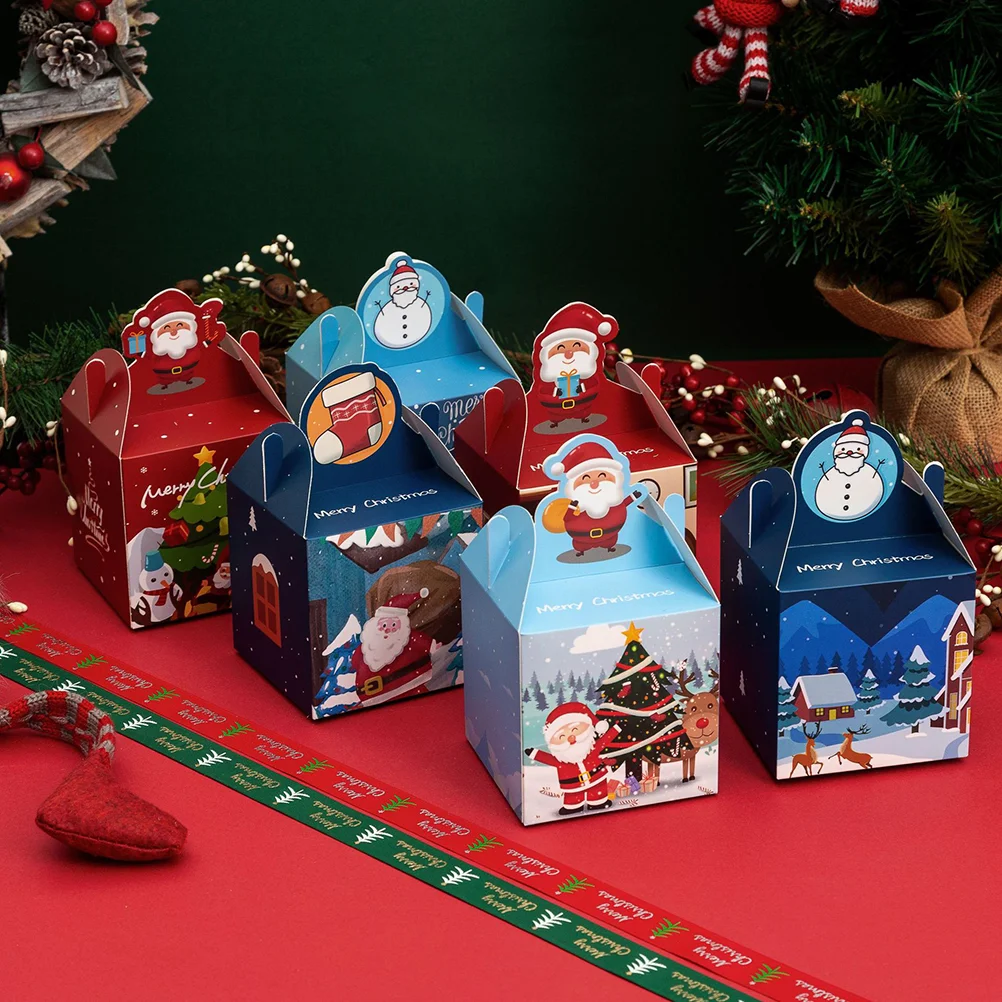 24 шт. рождественские подарочные коробки канун Рождества квадратный держатель