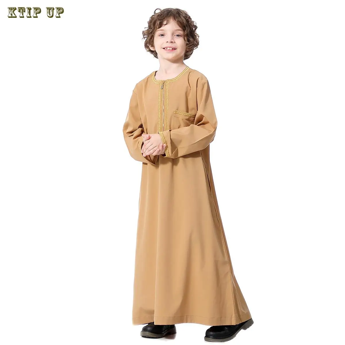 Muslim Boys Jubba Thobe Middle East Arabic Kids Abaya Long Dress Islamic Teenagers Caftan Robe Djellaba Enfant Size110-160 images - 6