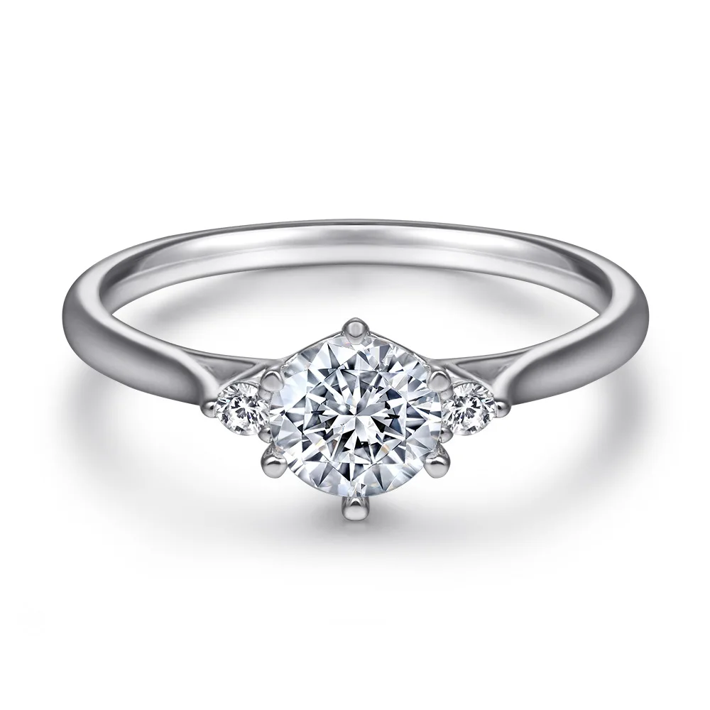

New fashion trend S925 silver inlaid 5A zircon ladies personality high-end atmosphere ring
