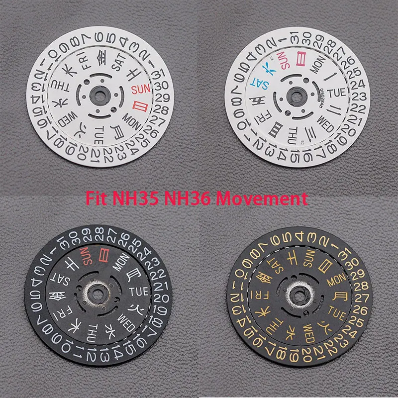 

Seiko NH35 NH36 Movement Kanji Dial SKX007 Tuna Watch Movement Date Week Wheel Crown at 3.8/4.1 New Balance Watch Repair Parts