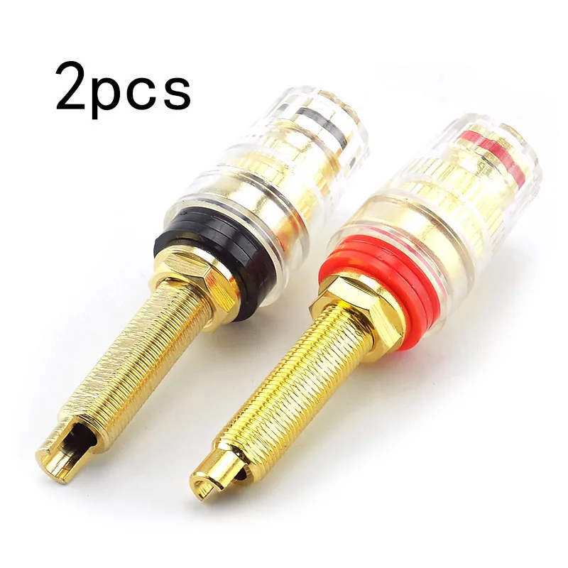 

2Pcs Brass Crystal Binding Post for Thread Audio Speaker Amplifier 4mm Banana Plug Terminals Connector 67MM L1 D4