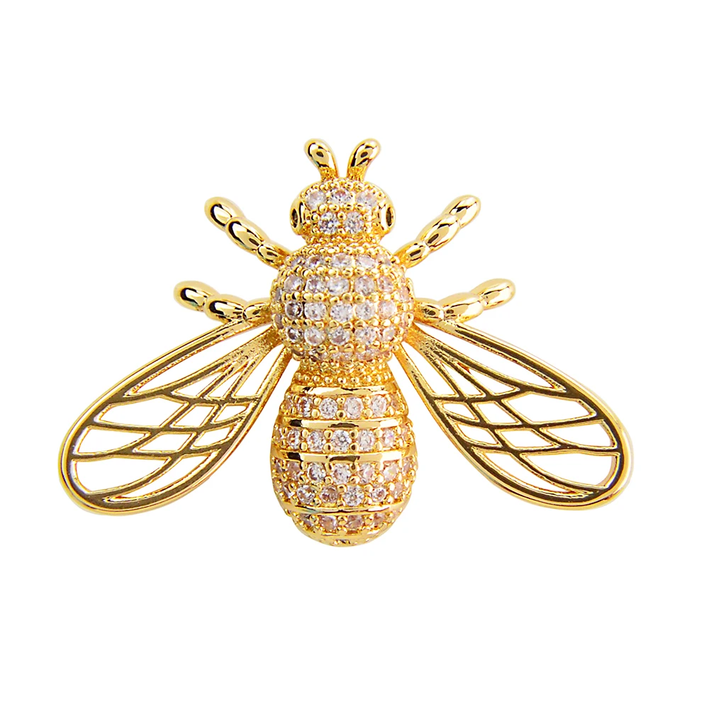 

CINDY XIANG Cubic Zirconia Bee Collar Pin Insect Brooches For Women And Men Copper Jewelry 2 Colors Available High Quality