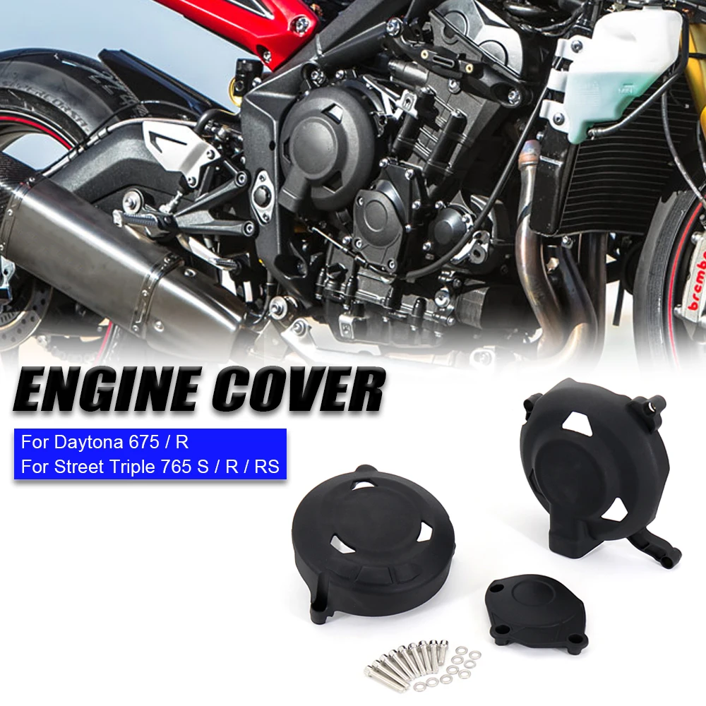 For Daytona 675R / STREET TRIPLE 765 S R RS Motorcycles Accessories Engine Cover Protection Case Engine Covers Protectors