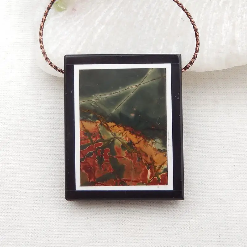 Полудрагоценный натуральный камень разноцветная яшма Пикассо обсидиан подвеска