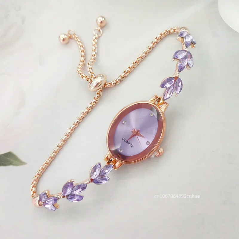 Женские часы Reloj Mujer элегантные для женщин инкрустированные стразами клевера