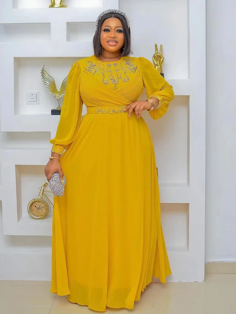 

Long Sleeve Dresses O Neck White High Waist A Line Gowns for Women Evening Casual Daily Party Birthday Outfits Plus Size 3XL