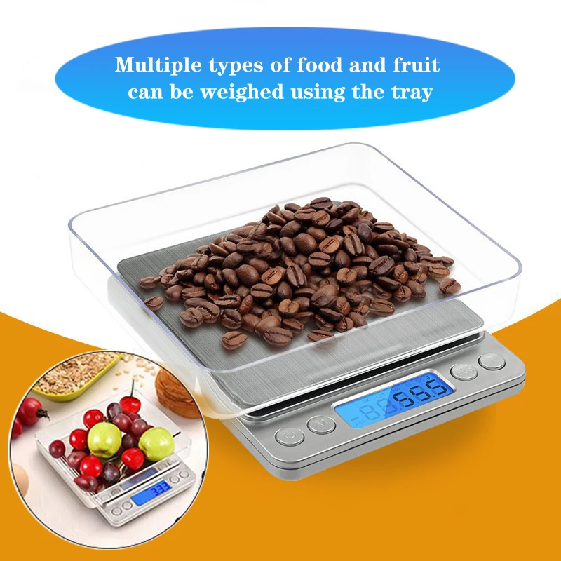 

Digital Kitchen Scale Food Scale Multifunctional Digital Scale Mini Stainless Steel Precision Electronic Scale (without battery)