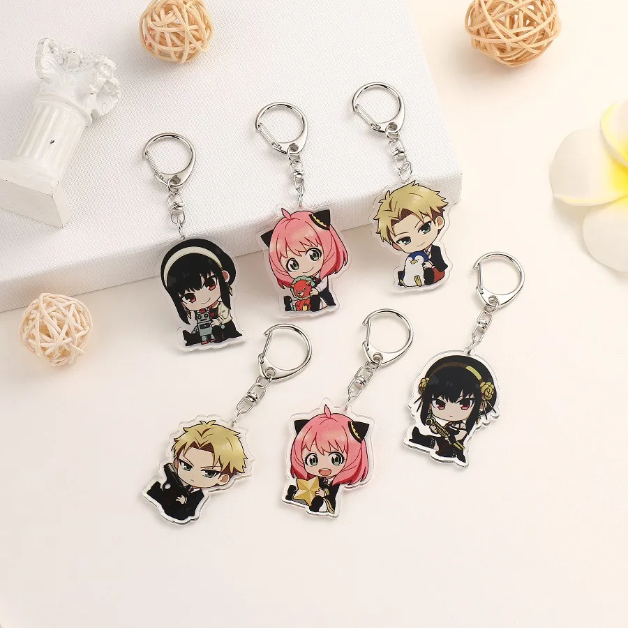 

Anime SPY X FAMILY Keychain Cute Acrylic Cartoon Figure Pendant Keyrings Double Sided Key Holder Jewelry Women Men Birthday Gift