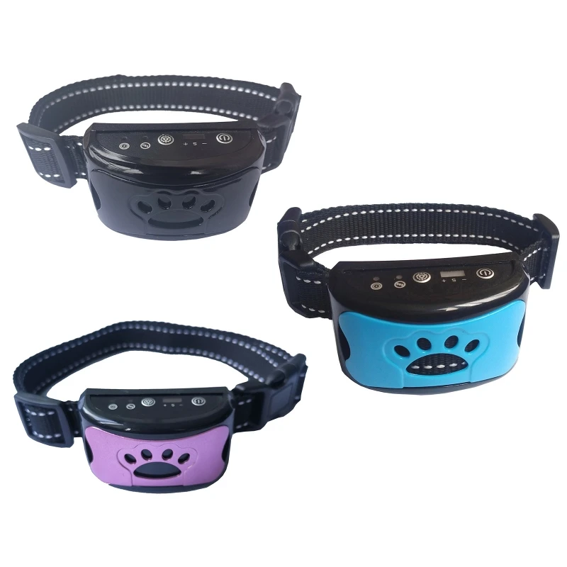 

Лай ошейник для собак перезаряжаемый тренировочный ошейник без шока Регулируемый ошейник с вибрацией и звуковым сигналом без пульта диста...