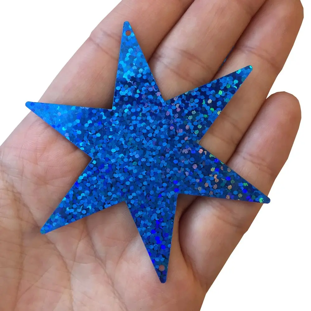 

Weight 500g (850pcs) Big 70MM ,Large Size 7CM Laser Star Decoration DIY Holographic Hexagonal Star SequinsS0001E