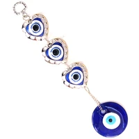 3love heart protection lucky gift turkish blue evil eye hanging decor car home keychain pendant amulets ornament wind chimes