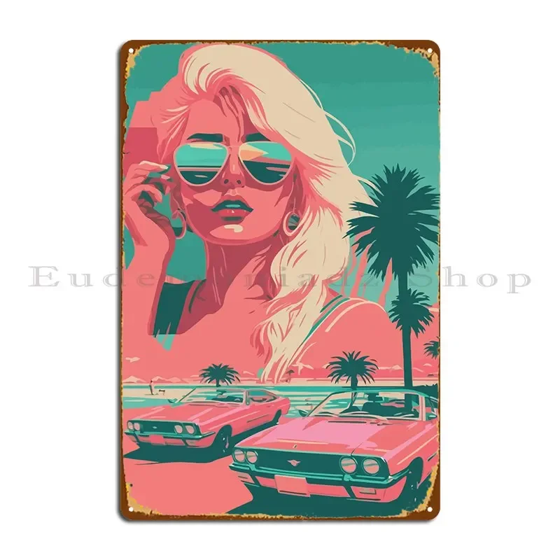 Металлическая табличка для дома Travel Girl Beach