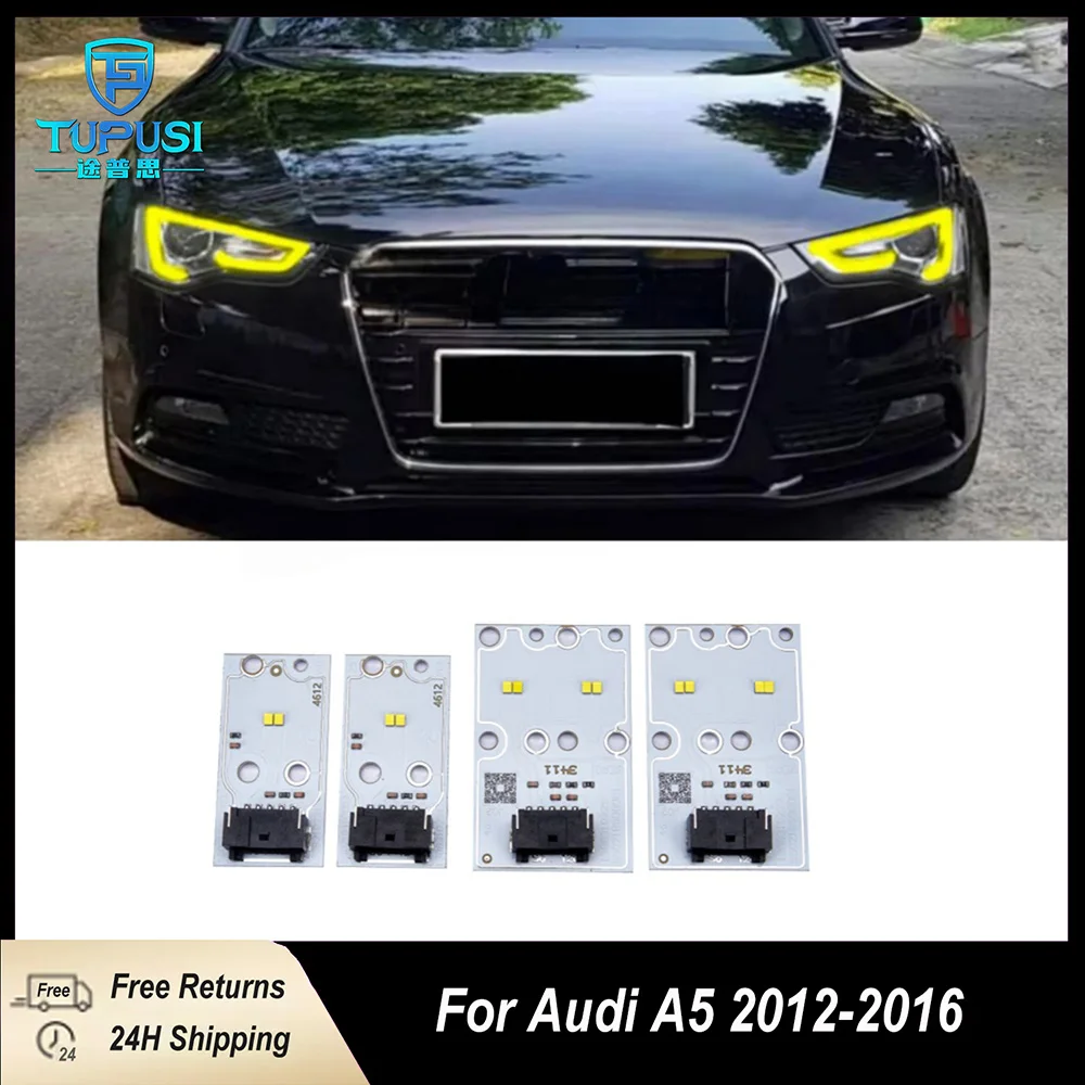 

4 шт. желтая светодиодная плата DRL для Audi A5 S5 2012 2013 2014 2015 дневные ходовые огни светодиодные фары модуль