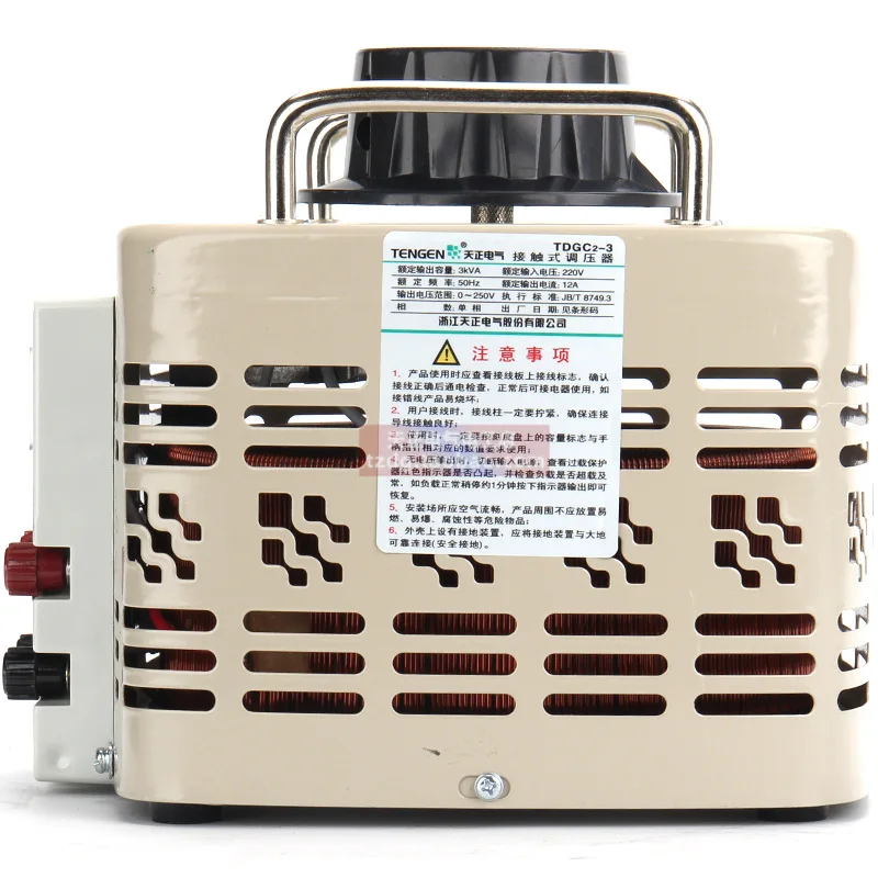 Suitable for Tianzheng single-phase contact voltage regulator TDGC2-3KVA input 220 adjustable power supply 0-250V/0-300V copper
