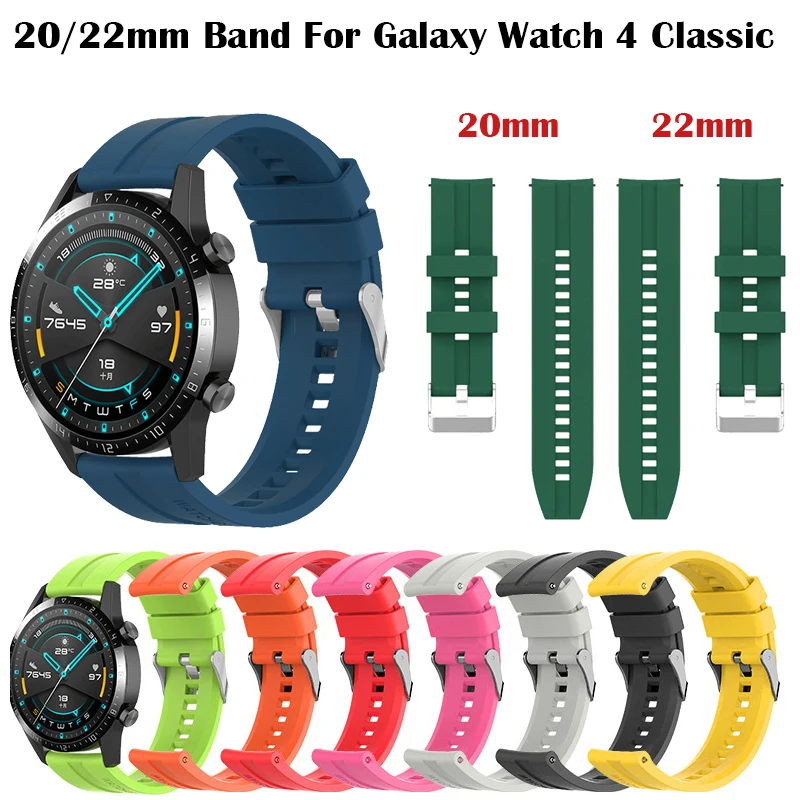 

20/22mm Band For Galaxy Watch 4 Classic 46mm 40mm 42 Watch 3 Gear S3 Silicone Bracelet Huawei GT2/2e Samsung Active 2 44mm Strap