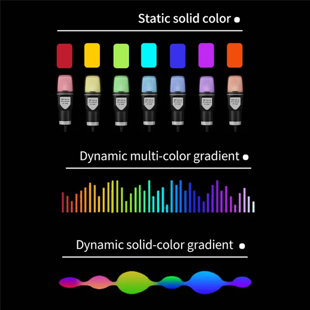 USA Free Shipping Yanmai USB Microphone RGB Condensador Wire Gaming Mic for Podcast Recording Studio Streaming Laptop Desktop PC 4