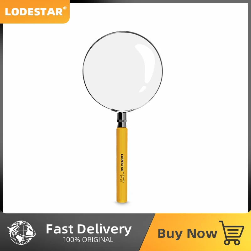 

LODESTAR LB10255 LB10402 60mm 100mm Portable Handheld 2X 5X Magnifying Glass Retro Handle Magnifier Eye Loupe Glass