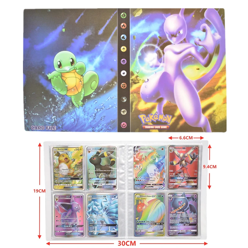

240Pcs Pokemon Album Book Cartoon Card Map Folder Game Card VMAX GX 9 Pocket Holder Collection Loaded List Kid Cool Toy Gift