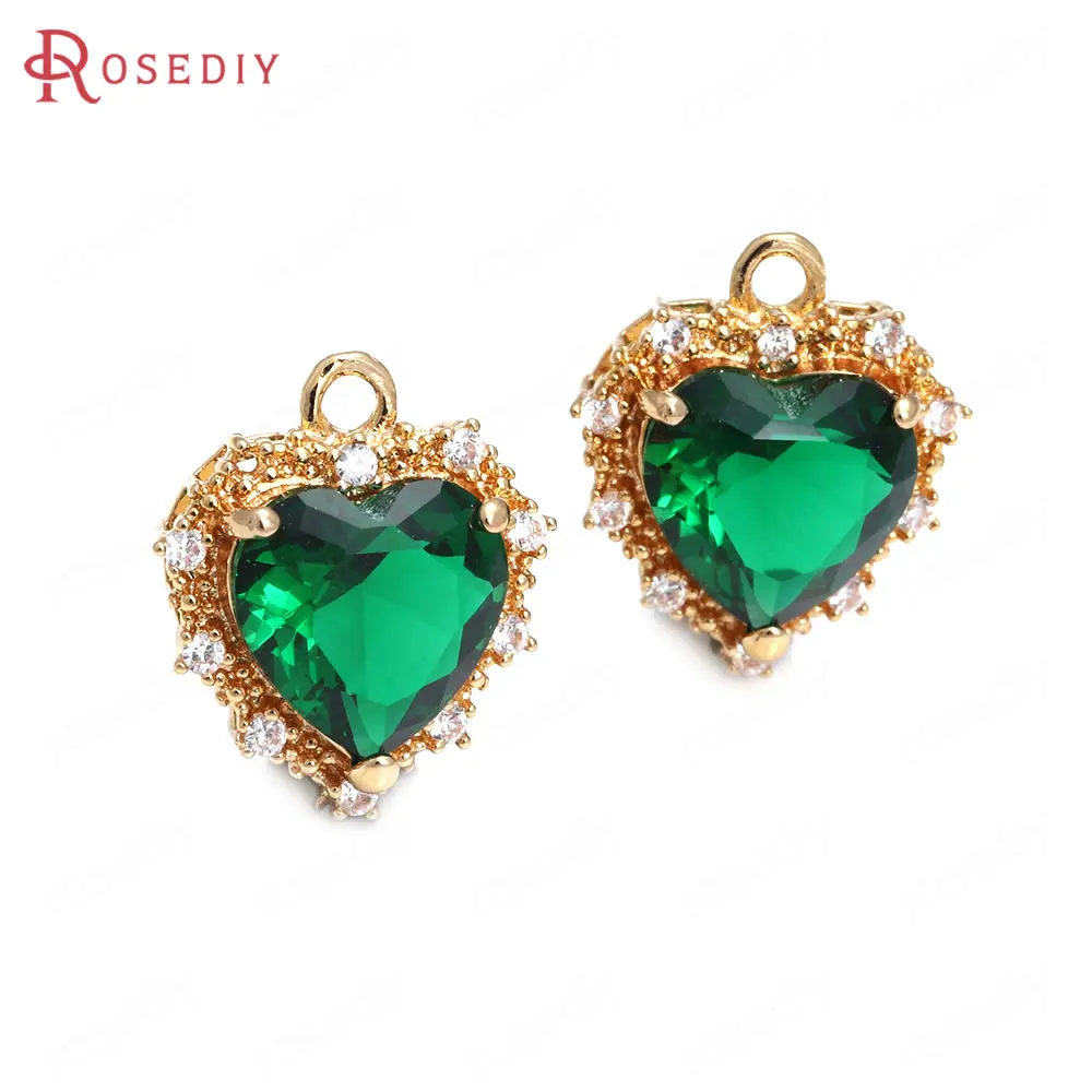 Латунные и стеклянные украшения цвет шампанского 14 х17 мм 6 шт.