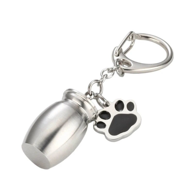 Цилиндр кремации пепел собаки сувениры урны брелок из нержавеющей стали для