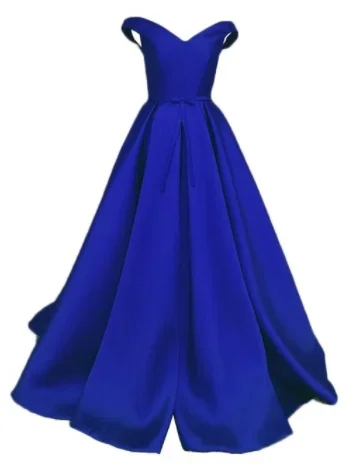 

V-Neck Satin A-Line Prom Dress Abendkleider Pleated Cap Sleeve 1950's Floor-Length Homecoming Party Dress Hot Sale