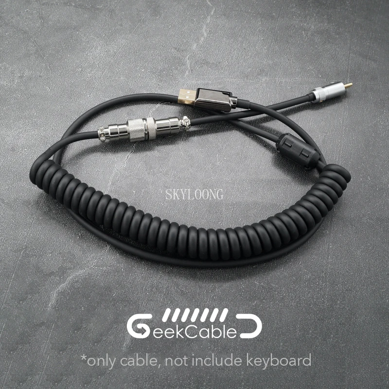 

GeekCable Handmade Customized Mechanical Keyboard Cable USB Spiral Data Cable Black Entry Model Basic Model