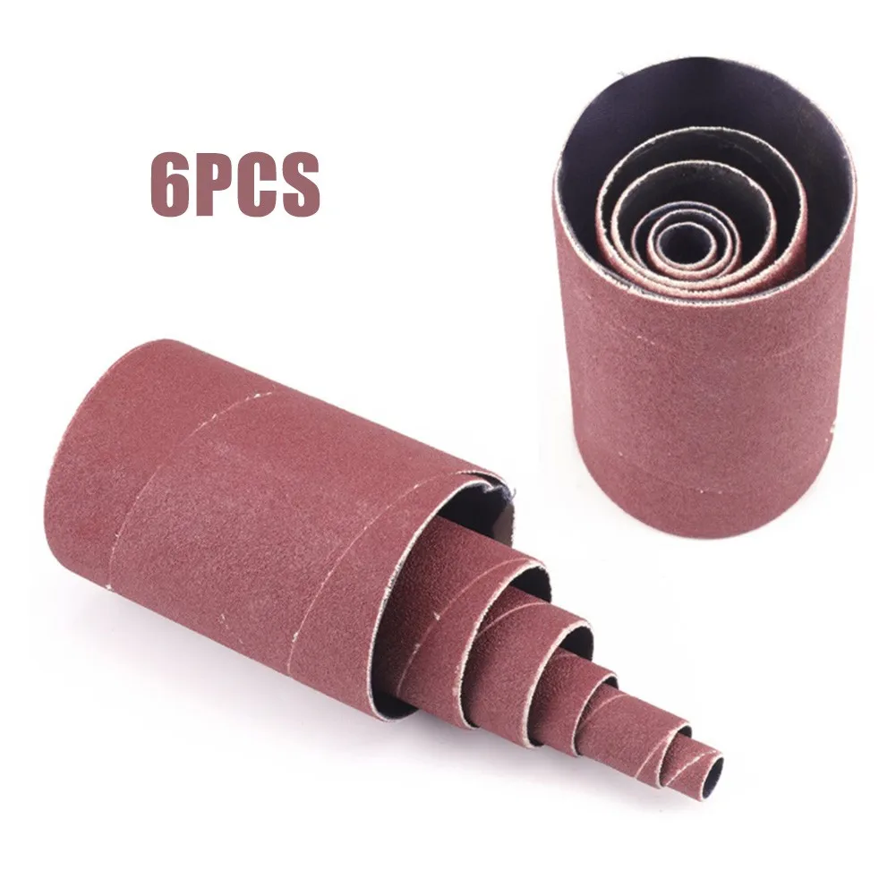 

6pc 80/120 Grit Sanding Paper Sleeve Kit Alumina Sanding Paper Drum Polishing Wheels For Metal&plastic&wood&jade Polishing Tools