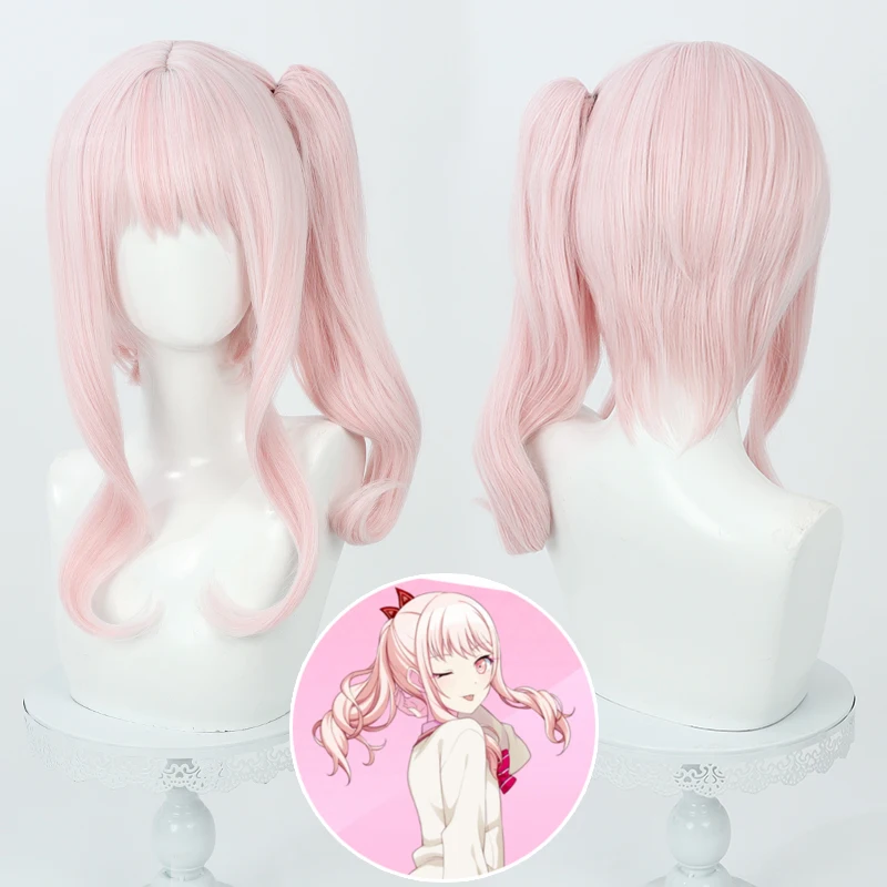 

Аниме проект SEKAI цветная сцена! Парик для косплея акайяма Мизуки, термостойкие розовые длинные вьющиеся волосы из синтетических волос Amia mzk
