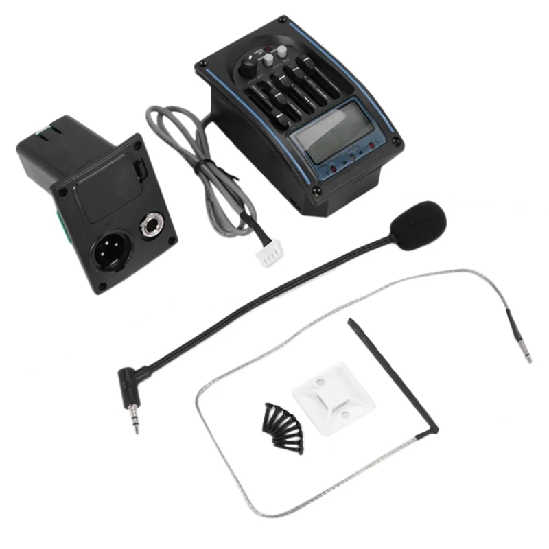 

5 Bands Acoustic Guitar Pickup EQ Preamp LCD Tuner Equalizer With Mic LC-5