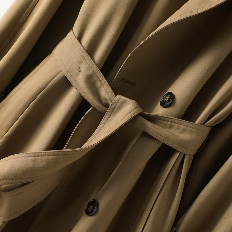 Тканый тренч Yao ~ Женский средней длины на весну и осень в британском стиле