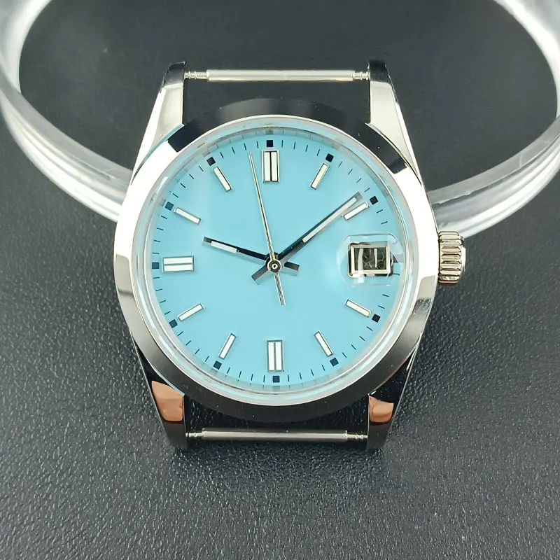 

36 мм, серебряная, Ручная Задняя крышка из нержавеющей стали 316L, Женская стеклянная задняя крышка, подходит для движения NH35 NH36, циферблат с пользовательским логотипом