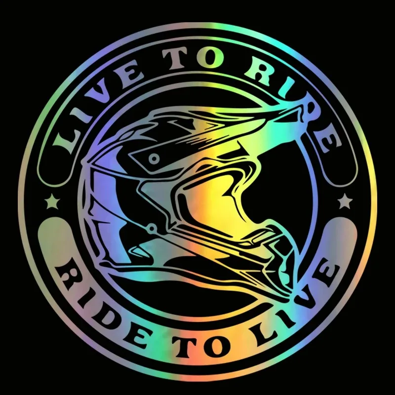 

Dirt Bike Motorcycle Stickers Motocross helmet live to ride ride to live Vinyl Reflective Car Styling Decals 14.2*14.2cm