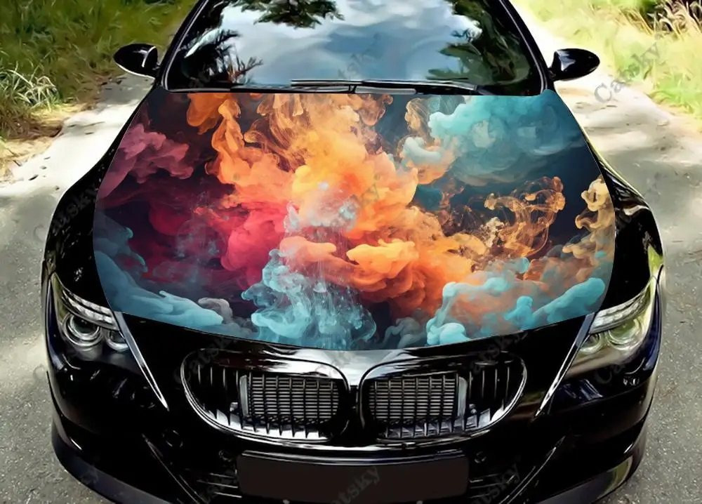 

Абстрактная фантазия красочное небо облака Автомобильная капота виниловые наклейки оберточная виниловая пленка наклейки на крышку двигателя автомобильные аксессуары