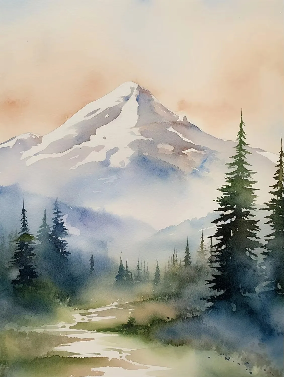 

Картина "Горы, облака, леса, поля, камни" печать на холсте