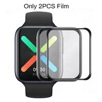1 3pcs 9d curved soft fiber protective glass for oppo watch 41mm 46mm smartwatch screen protectors film cover smart accessories