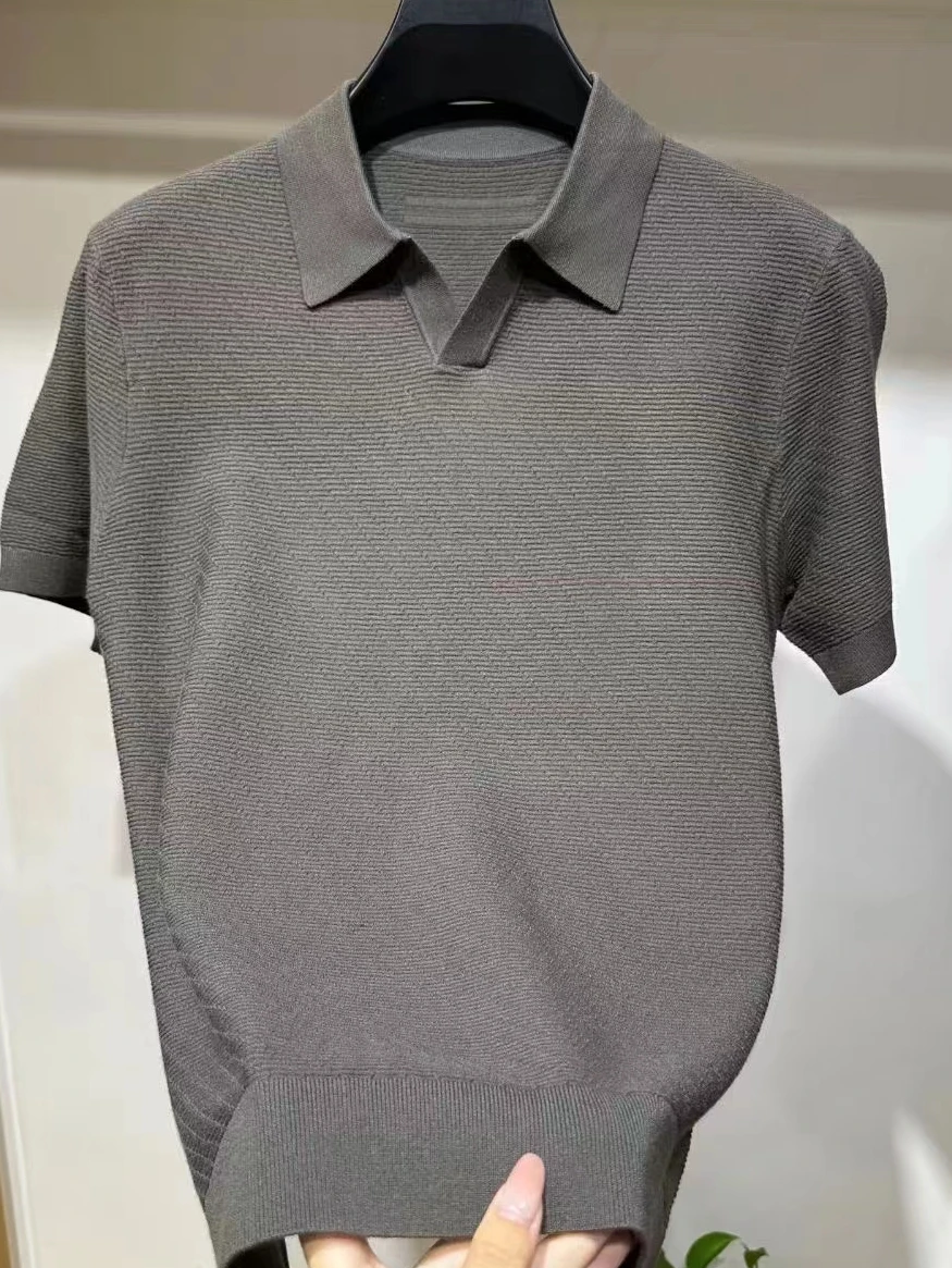 W29 Весна и осень Новые мужские легкие роскошные трикотажные лацканы с короткими