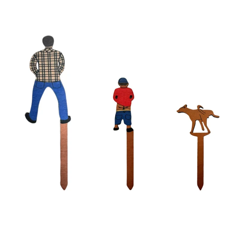 3 шт. забавные деревянные этикетки для людей садовый газон цветочный горшок