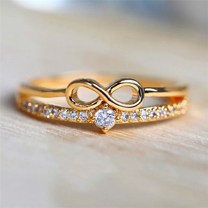 

Luxury Infinite Love Rings for Women Engagement Wedding Ring Fashion Female Promise Rings Wedding Band Anniversary Gift Jewelry