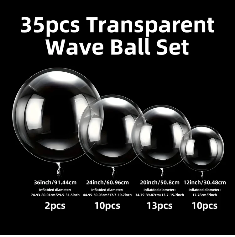 

Кристальные Круглые Прозрачные Воздушные Шары 10/35 Шт. Латексные Шары В Стиле Бобо С Пузырьками Для Украшения Свадьбы