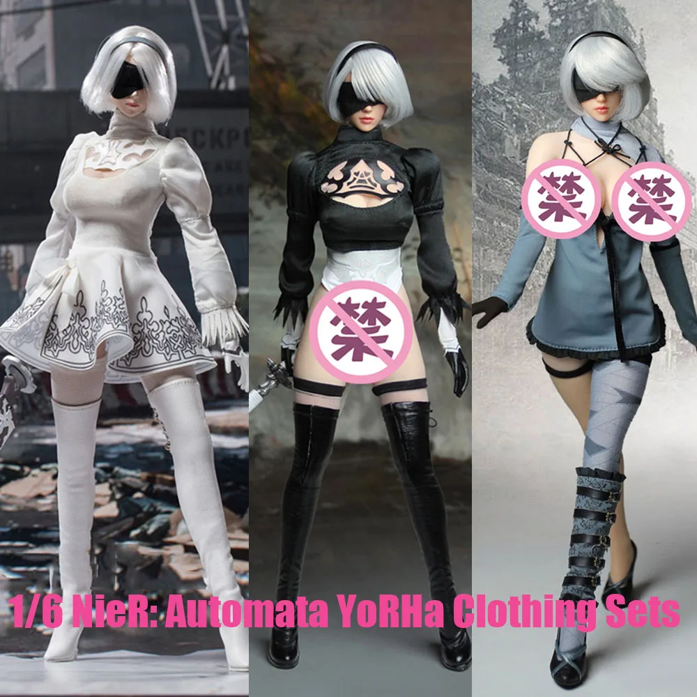 

1/6 NieR: Automata YoRHa 2B Sisters Sexy Anime Games Girl Head Sculpt Clothing Sets Accessory For 12Inch Action Figure Model Toy